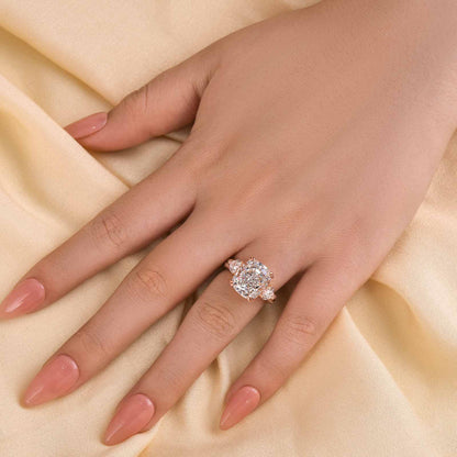 7Ct Cushion Cut Engagement Ring 925 Silver Three Gold Options
