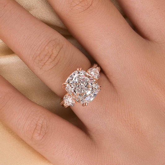 7Ct Cushion Cut Engagement Ring 925 Silver Three Gold Options