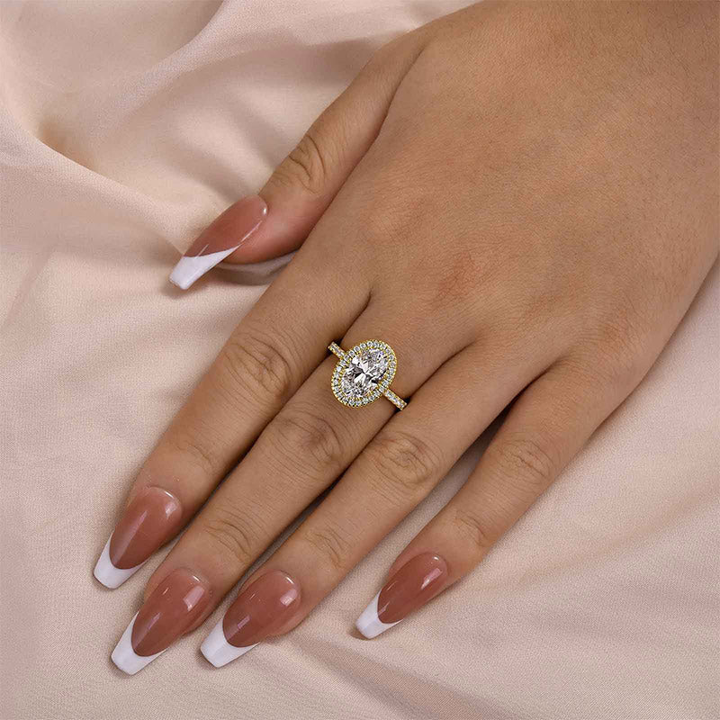 2.5 Carat Oval Cut Diamond Halo Ring