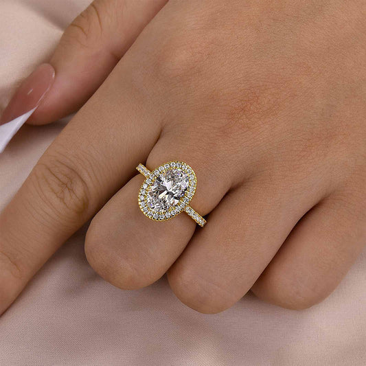 2.5 Carat Oval Cut Diamond Halo Ring