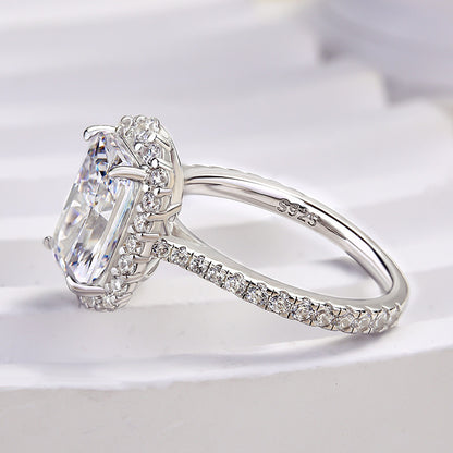 3.5 Carat Radiant Cut Halo Diamond Ring
