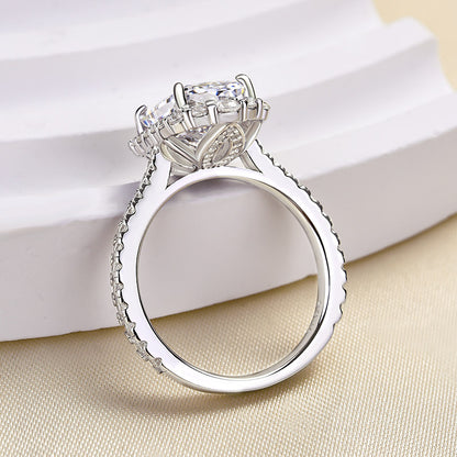 3.5 Carat Radiant Cut Halo Diamond Ring
