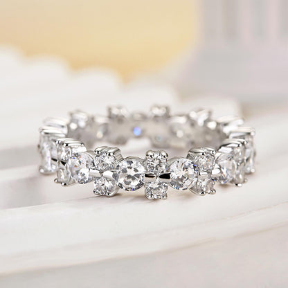 2Ct Round Cut Diamond Band 925 Silver White Gold