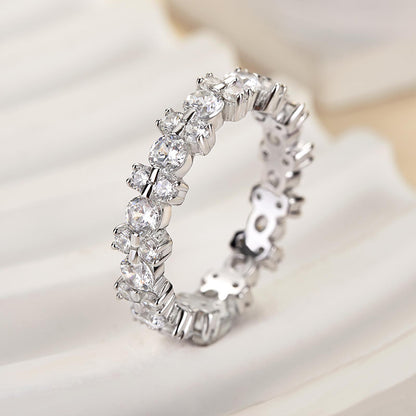 2Ct Round Cut Diamond Band 925 Silver White Gold
