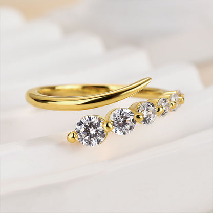 925 Sterling Silver 18K Gold Plated 1ct Diamond Wedding Band