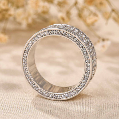 3.0Ct Round Cut Pave Wedding Band - 925 Silver White Gold