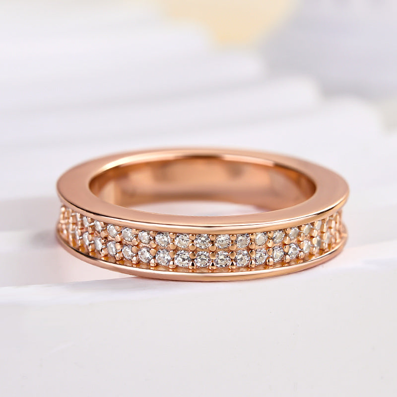 1Ct Round Cut Simulated Diamond Bracelet 925 Silver Rose Gold