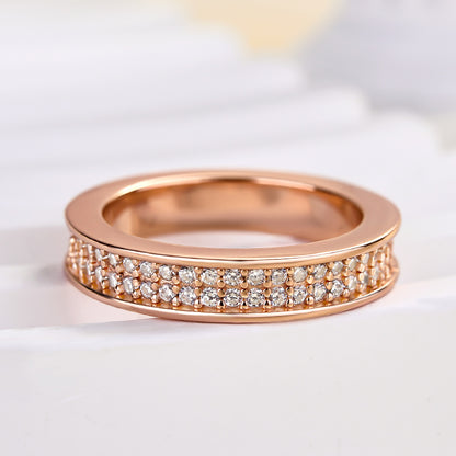 1Ct Round Cut Simulated Diamond Bracelet 925 Silver Rose Gold