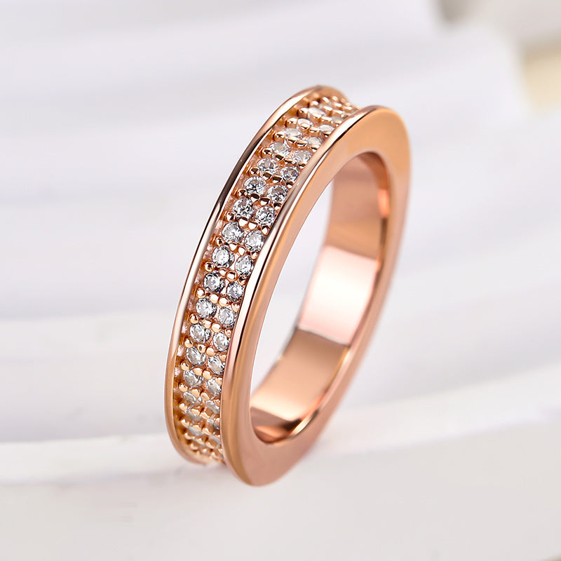 1Ct Round Cut Simulated Diamond Bracelet 925 Silver Rose Gold