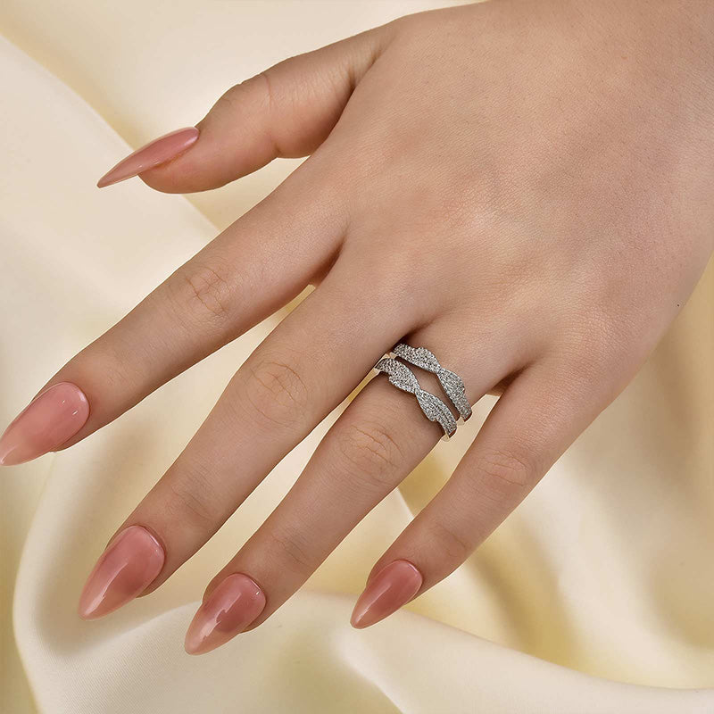 925 Sterling Silver 18K Two Tone Plated 0.5ct Simulated Diamond Wedding Band