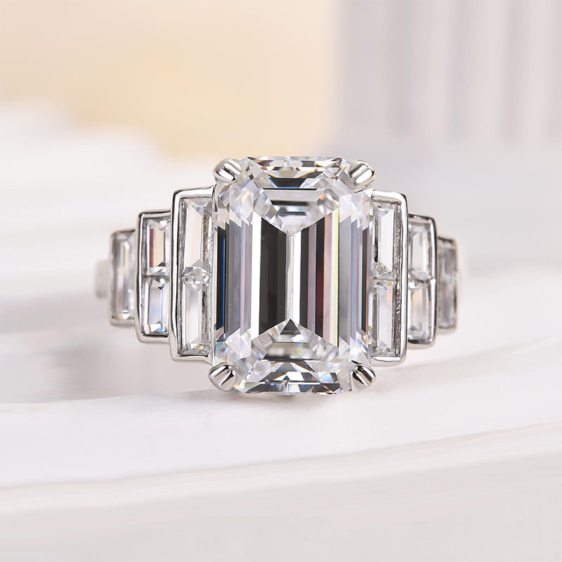 5 Carat Emerald Cut Diamond Statement Ring