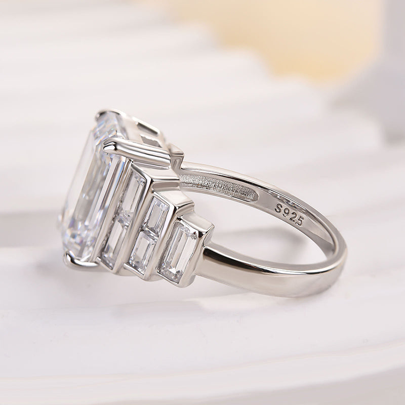 5 Carat Emerald Cut Diamond Statement Ring