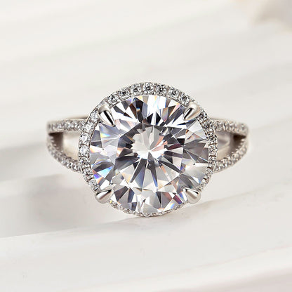 5.0 Carat Round Cut Diamond Halo Ring