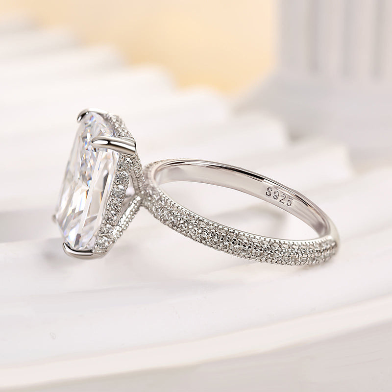 5.0 Carat Elongated Radiant Cut Diamond Ring