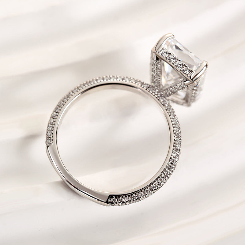 5.0 Carat Elongated Radiant Cut Diamond Ring