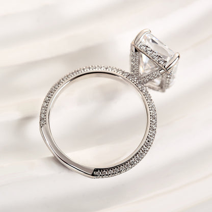 5.0 Carat Elongated Radiant Cut Diamond Ring