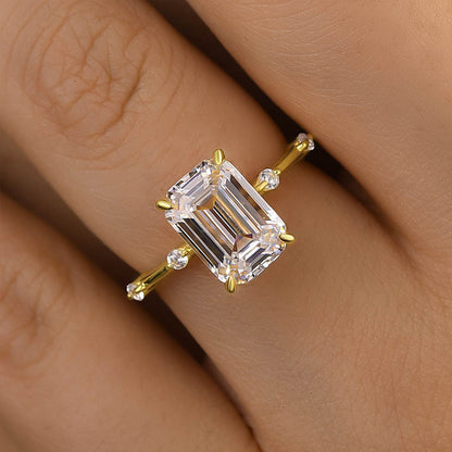 3.0 Carat Emerald Cut Diamond Halo Ring