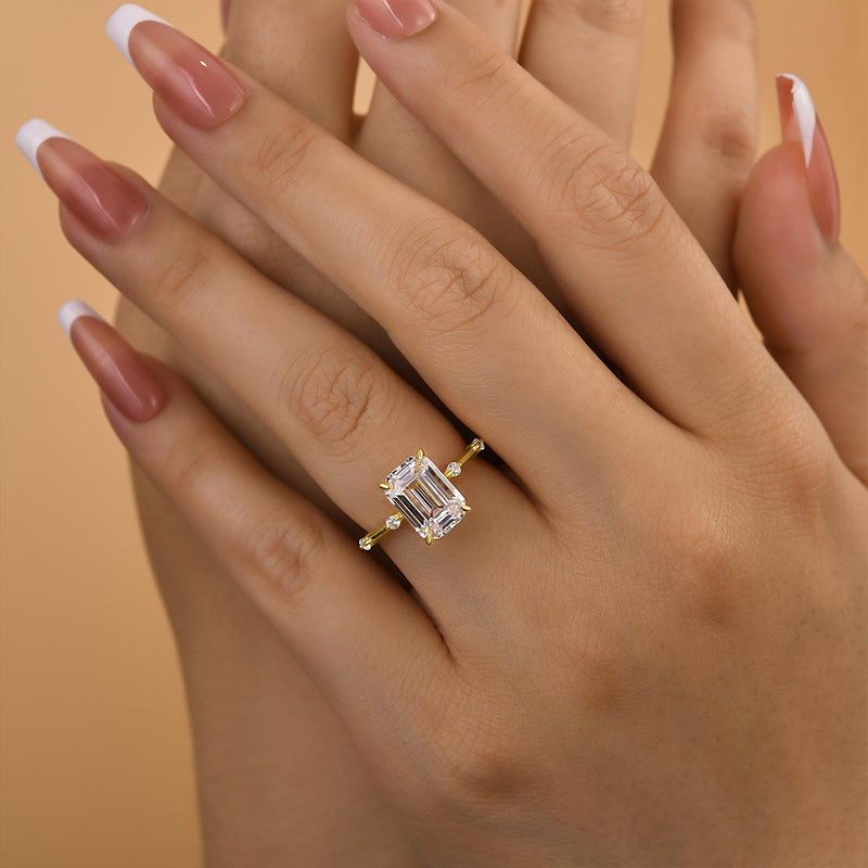 3.0 Carat Emerald Cut Diamond Halo Ring