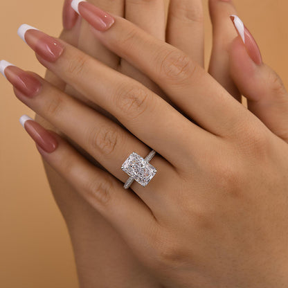 5.0 Carat Elongated Radiant Cut Diamond Ring