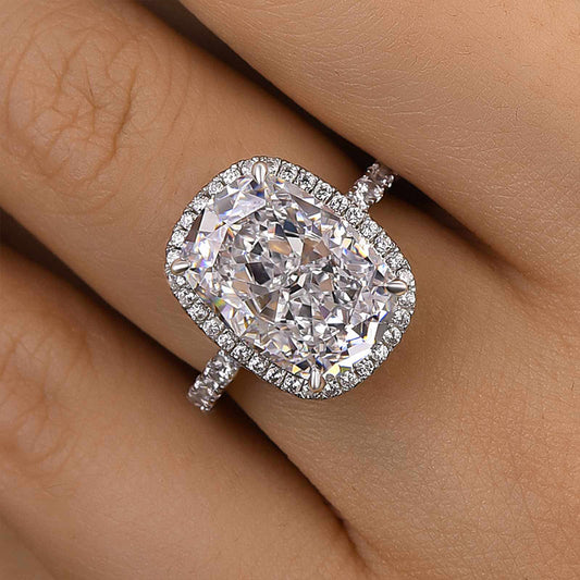9 Carat Cushion Cut Diamond Statement Ring