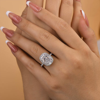 9 Carat Cushion Cut Diamond Statement Ring