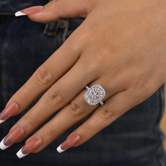 9 Carat Cushion Cut Diamond Statement Ring