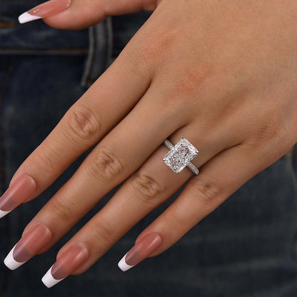 5.0 Carat Elongated Radiant Cut Diamond Ring