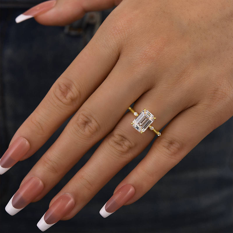 3.0 Carat Emerald Cut Diamond Halo Ring