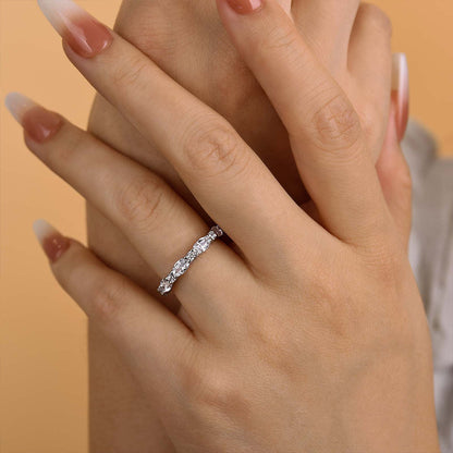 925 Silver Two-Tone 2.5ct Oval Diamond Wedding Band