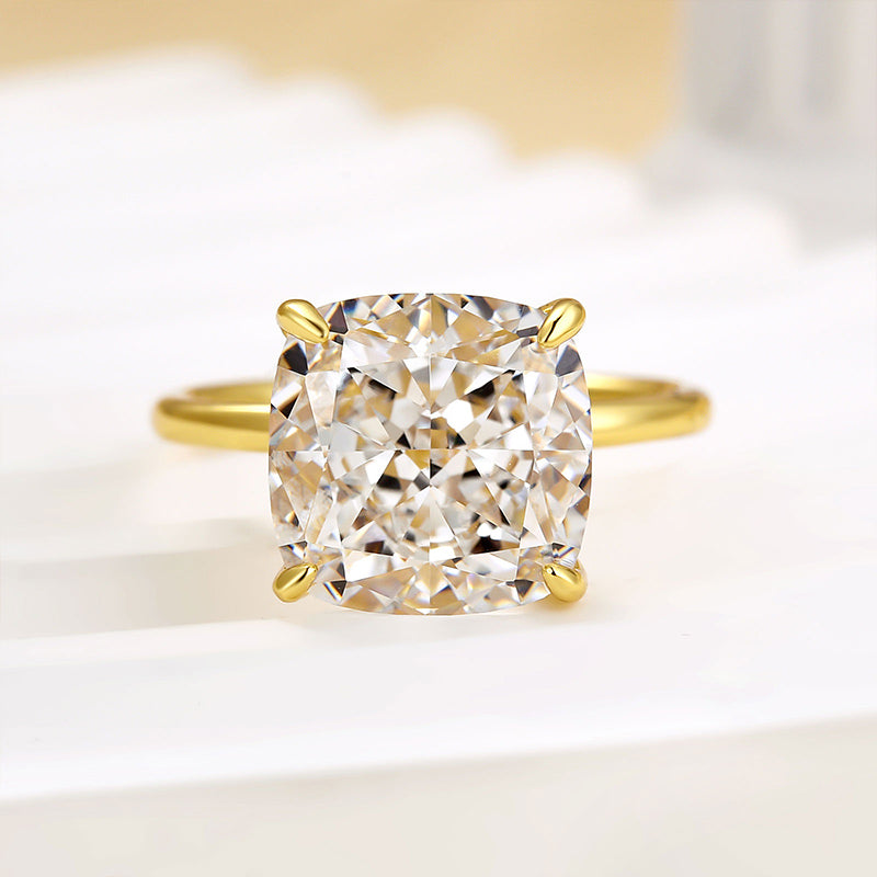 5.5ct Cushion Cut Travel Ring in Sterling Silver & Gold