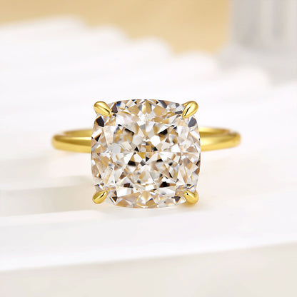 5.5ct Cushion Cut Travel Ring in Sterling Silver & Gold