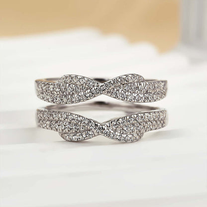 925 Sterling Silver 18K Two Tone Plated 0.5ct Simulated Diamond Wedding Band