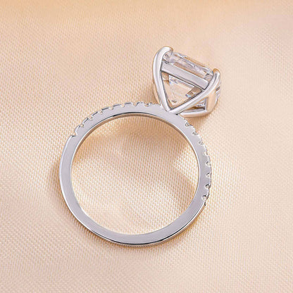 5Ct Asscher Cut Diamond Ring 925 Silver White Gold