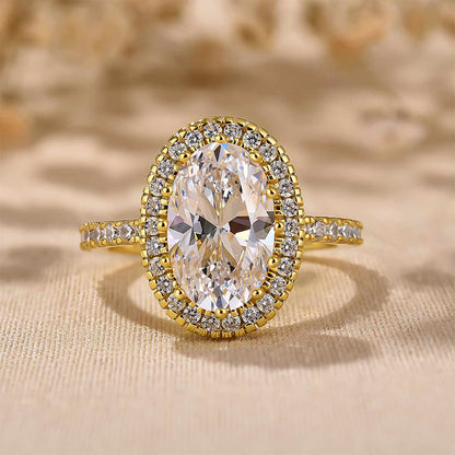 2.5 Carat Oval Cut Diamond Halo Ring