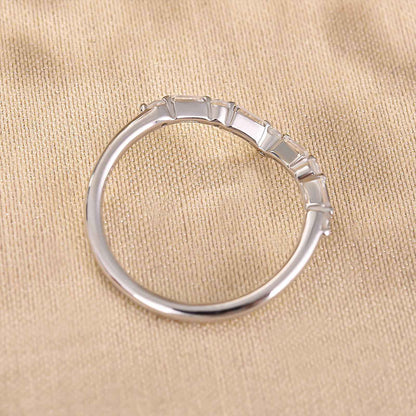 Round & Emerald Cut Simulated Diamond Sterling Silver Ring