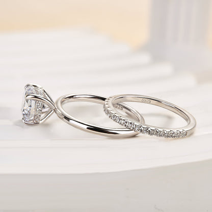 2.0CT Round Diamond with 0.5CT Band Two-Tone Ring
