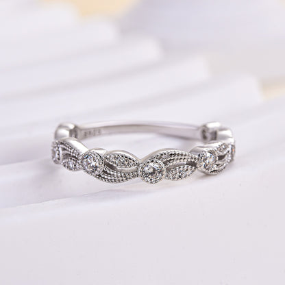0.5Ct Round White Diamond Band 925 Silver White Gold