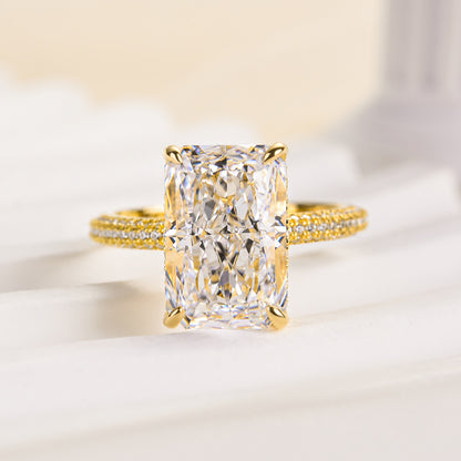 5.0 Carat Elongated Radiant Cut Diamond Ring