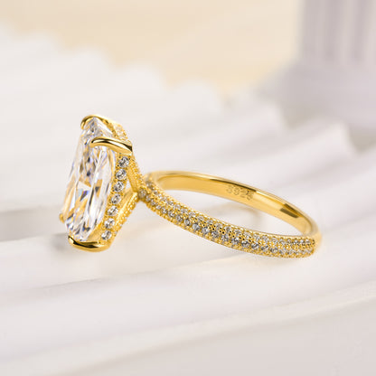 5.0 Carat Elongated Radiant Cut Diamond Ring