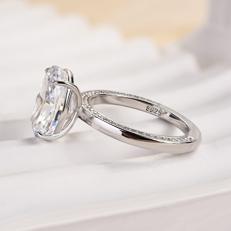 4.0 Carat Oval Cut Sona Diamond Ring in Yellow Gold