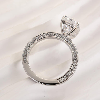 4.0 Carat Oval Cut Sona Diamond Ring in Yellow Gold