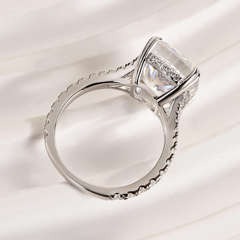 7Ct Crushed Ice Cushion Cut Engagement Ring 925 Silver White Gold