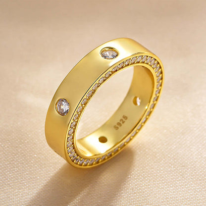 1.3Ct Sona Diamond Band Ring - Yellow/White Gold Plated 925 Silver