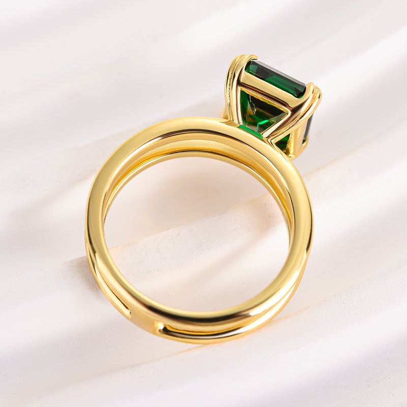 4.5 Carat Emerald Cut Sona Diamond Sterling Silver Ring