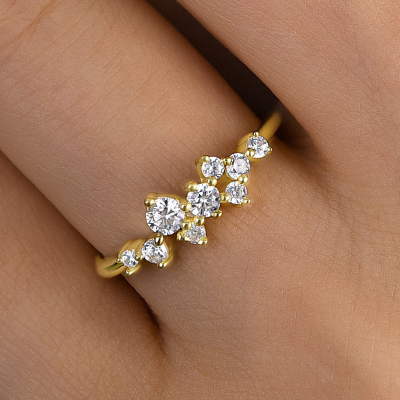 925 Silver Gold Plated 1ct Sona Diamond Wedding Band