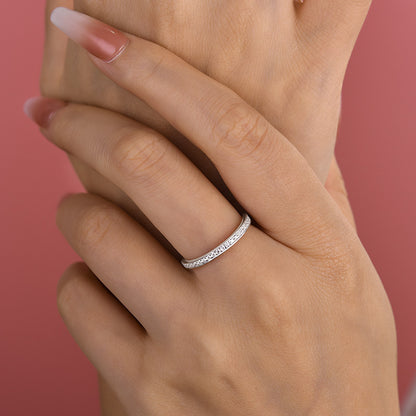 925 Silver White Gold Plated 0.3ct Bridal Wedding Band