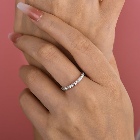 925 Silver White Gold Plated 0.3ct Bridal Wedding Band