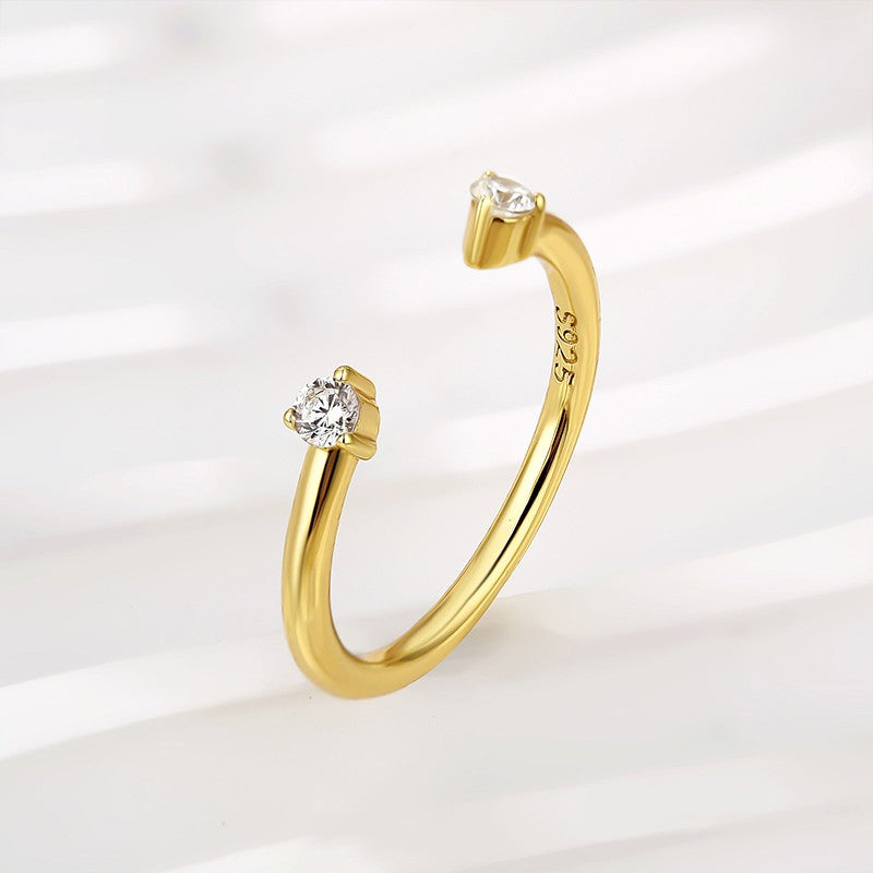 0.1Ct Simulated Diamond Band - Yellow/White Gold Plated 925 Silver