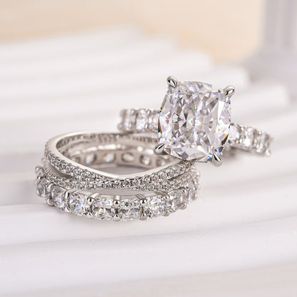 4.5CT Cushion Cut Diamond with 5.0CT Accents Wedding Set
