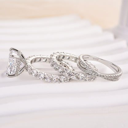 4.5CT Cushion Cut Diamond with 5.0CT Accents Wedding Set